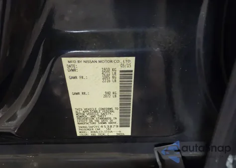 2015 Nissan Altima 2.5 S from USA, damaged, VIN 1N4AL3AP2FC453879